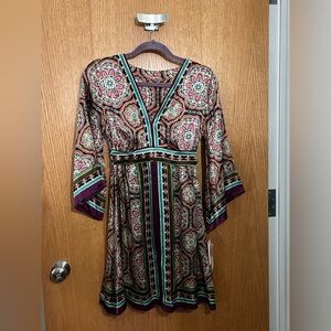 NWT Bloomingdales Aqua Mini Dress Paisley Size Small